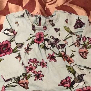 Bird and floral shirt